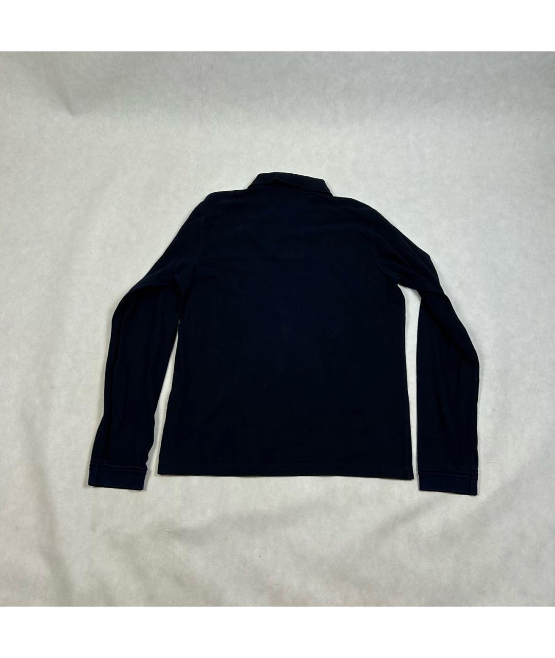 CP COMPANY Темно-синее хлопковое поло с длинным рукавом, фото 2