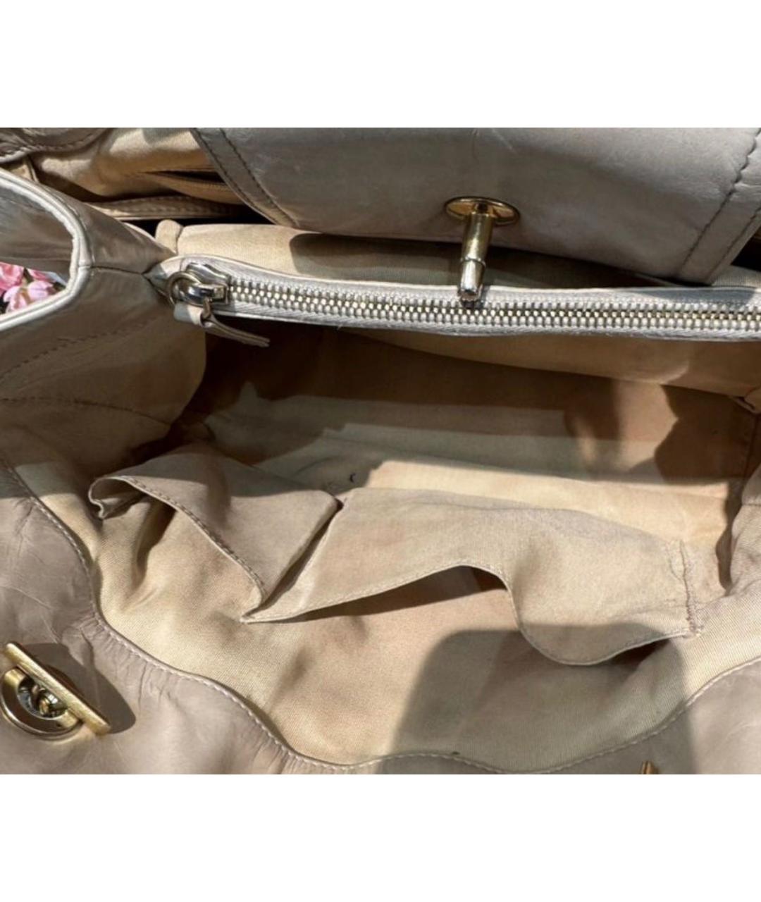 CHANEL Бежевая кожаная сумка тоут, фото 7