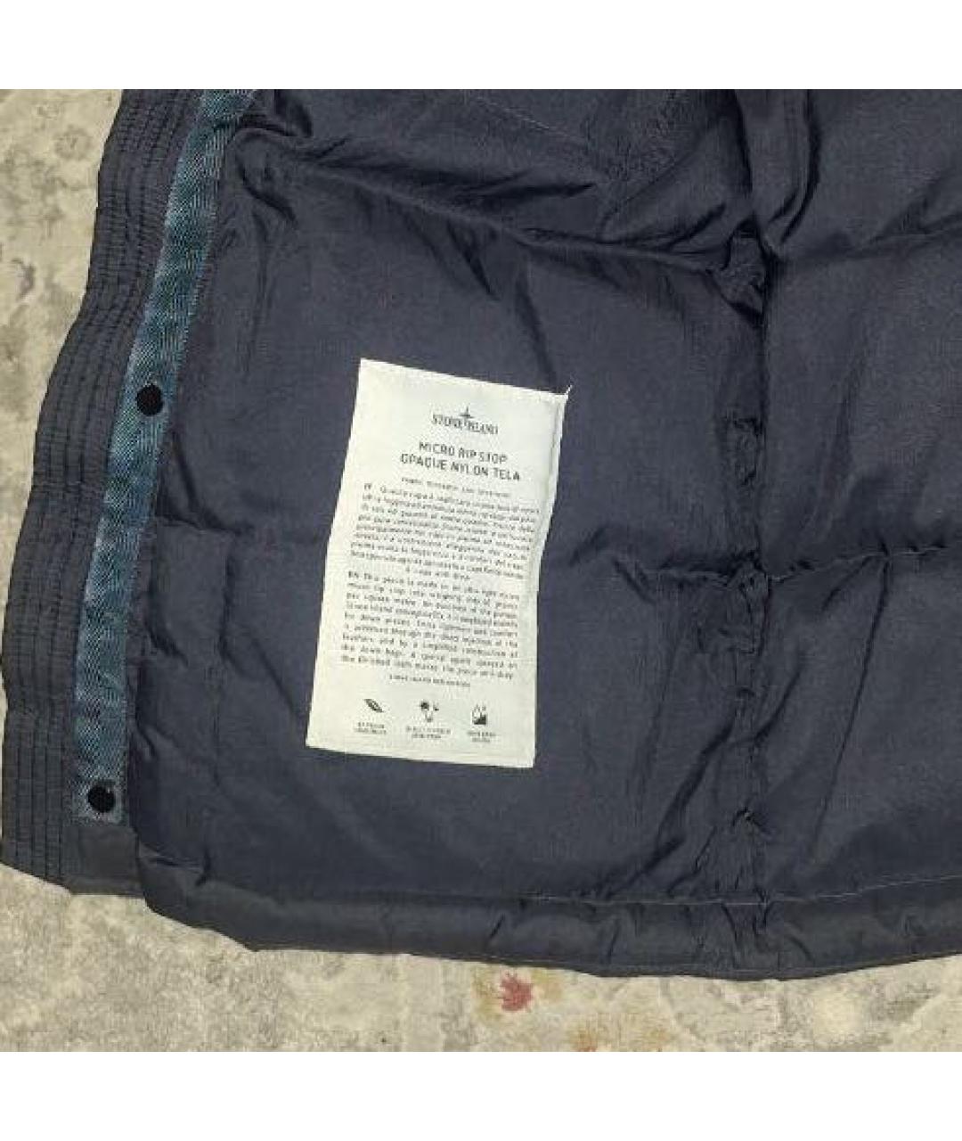 STONE ISLAND Темно-синий меховой пуховик, фото 7