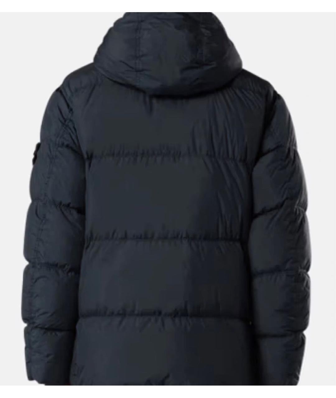 STONE ISLAND Темно-синий меховой пуховик, фото 2