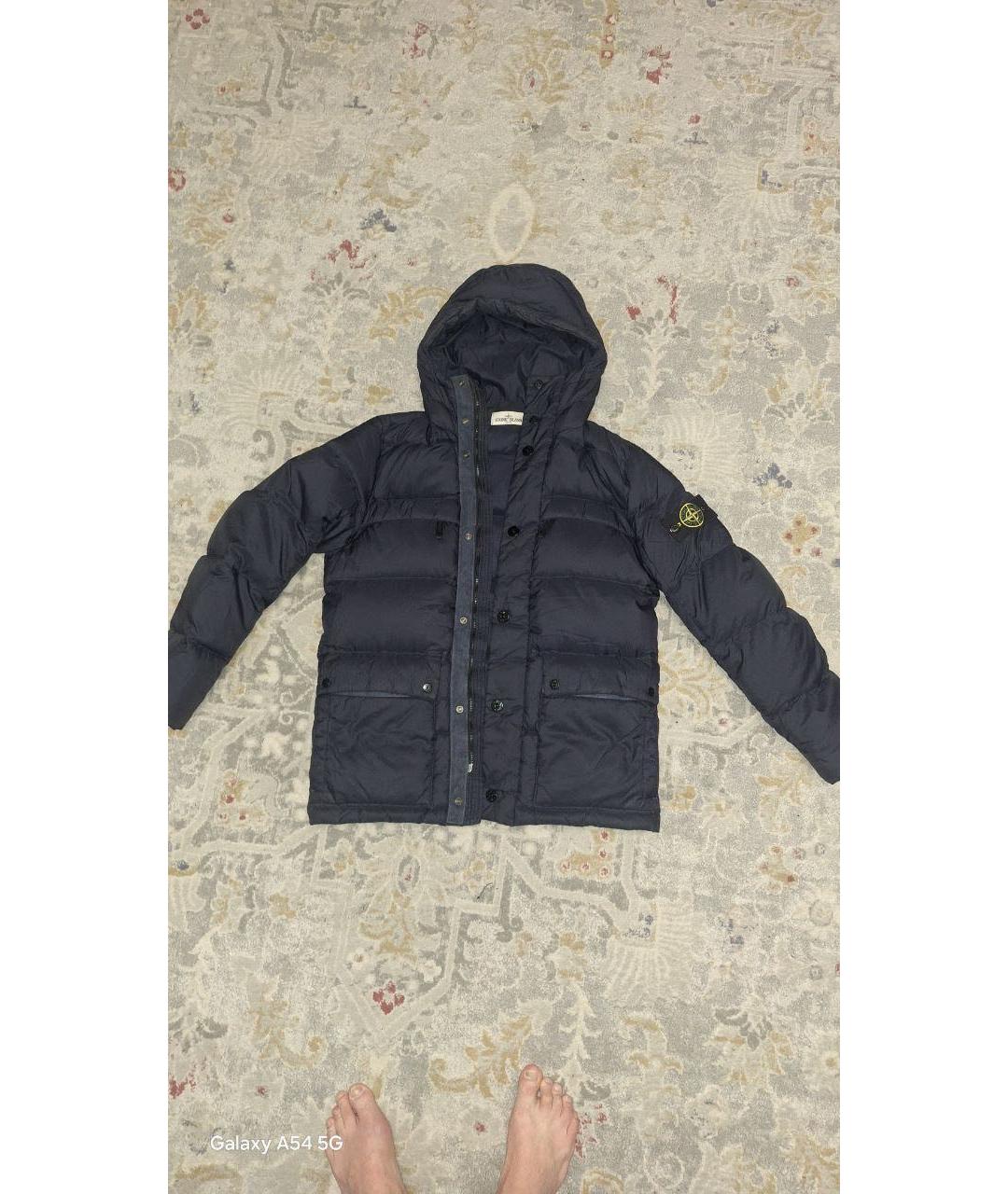 STONE ISLAND Темно-синий меховой пуховик, фото 8