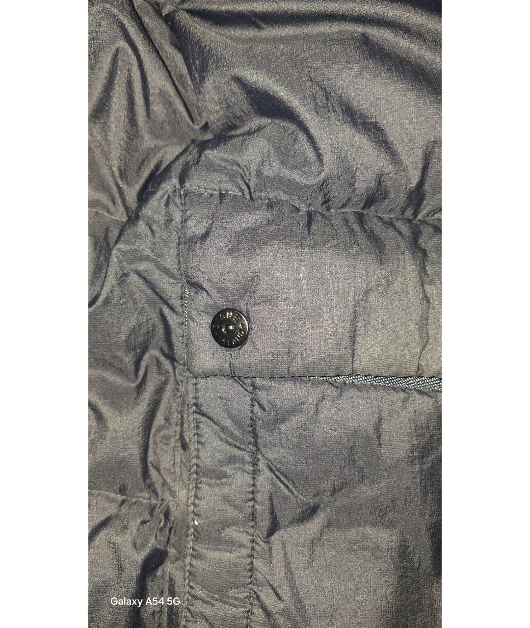 STONE ISLAND Темно-синий меховой пуховик, фото 4