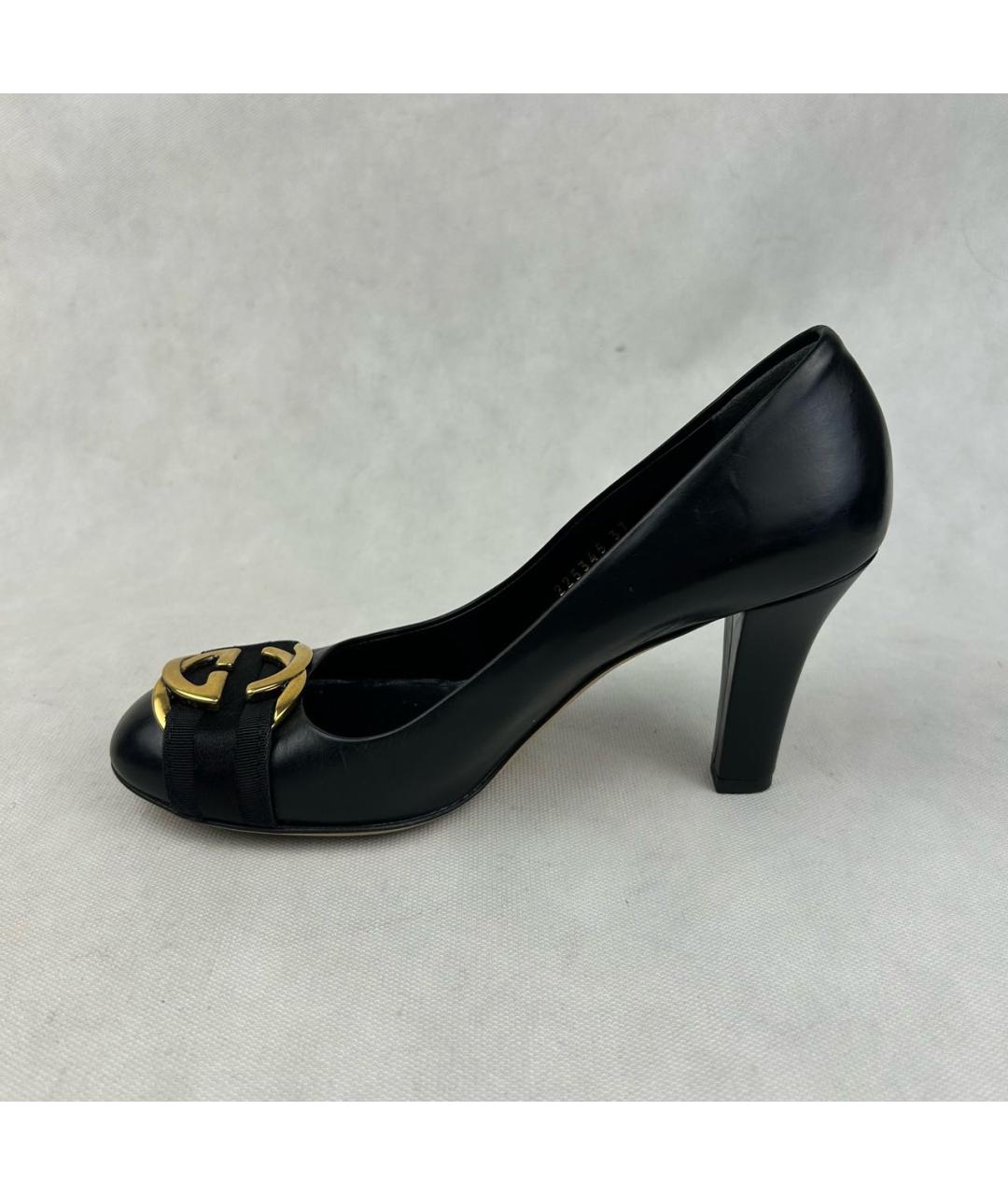 GUCCI Черные кожаные туфли, фото 2