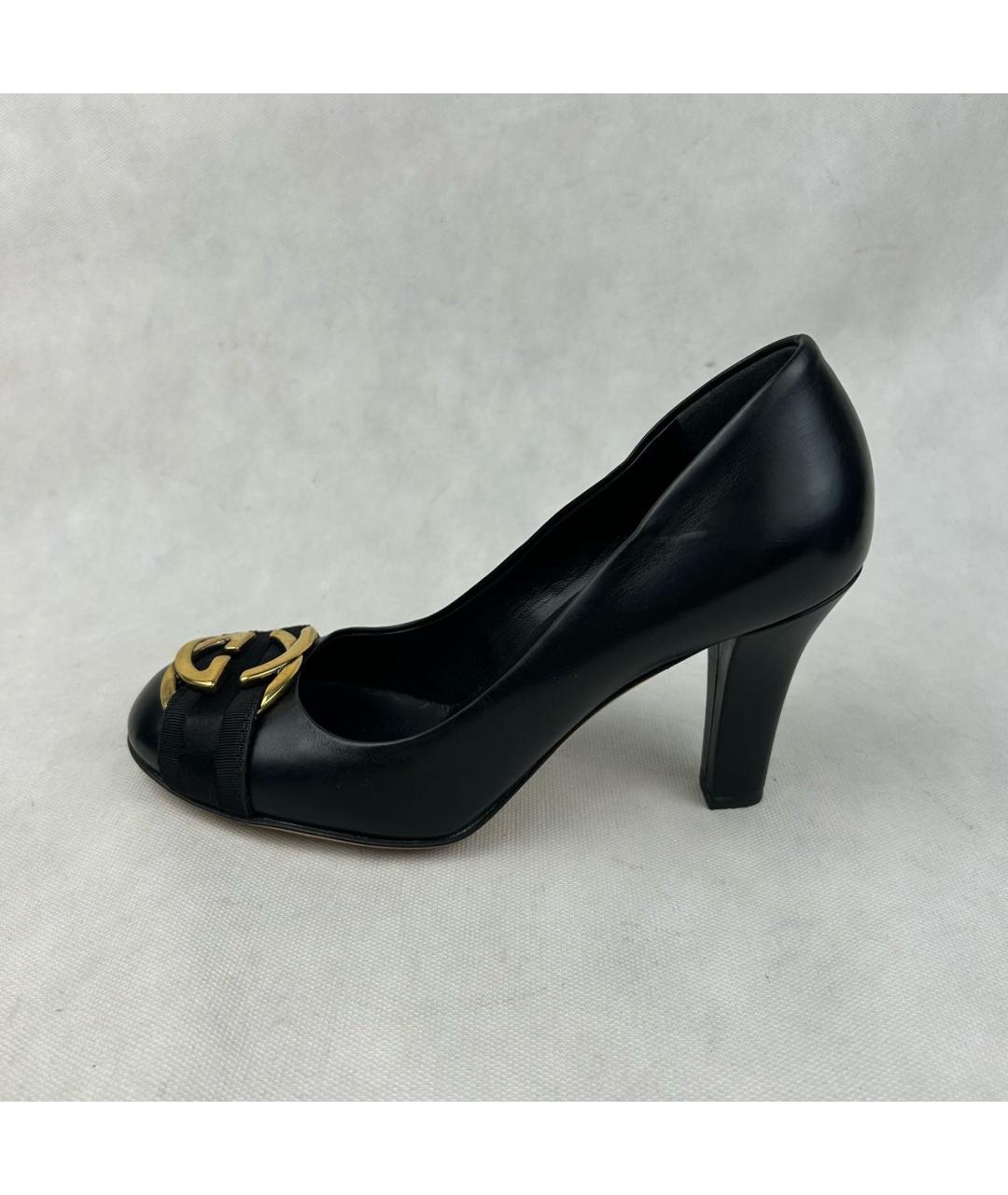 GUCCI Черные кожаные туфли, фото 4