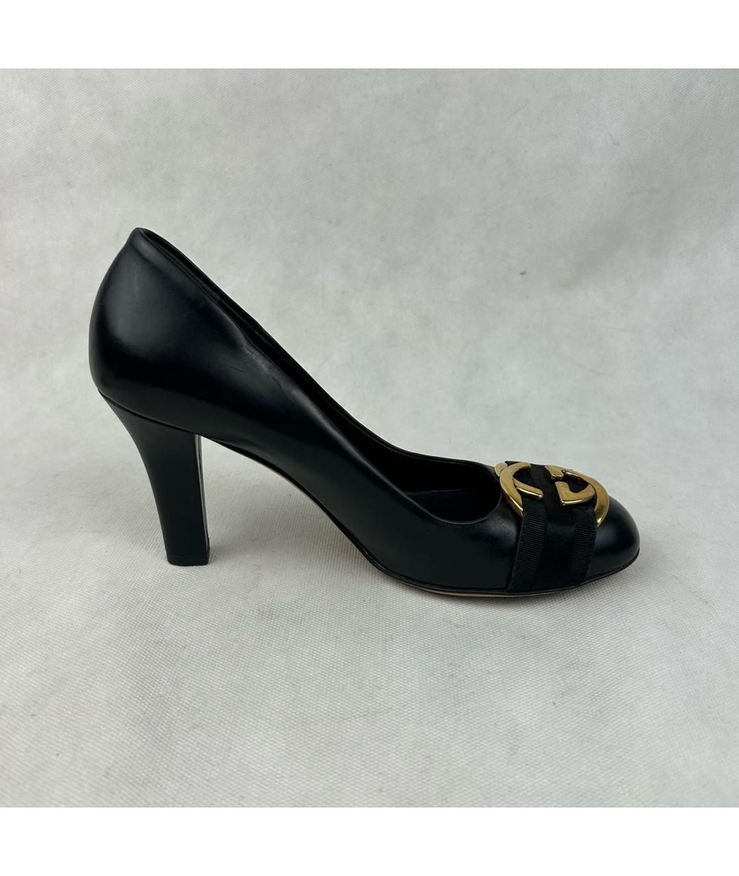 GUCCI Черные кожаные туфли, фото 3