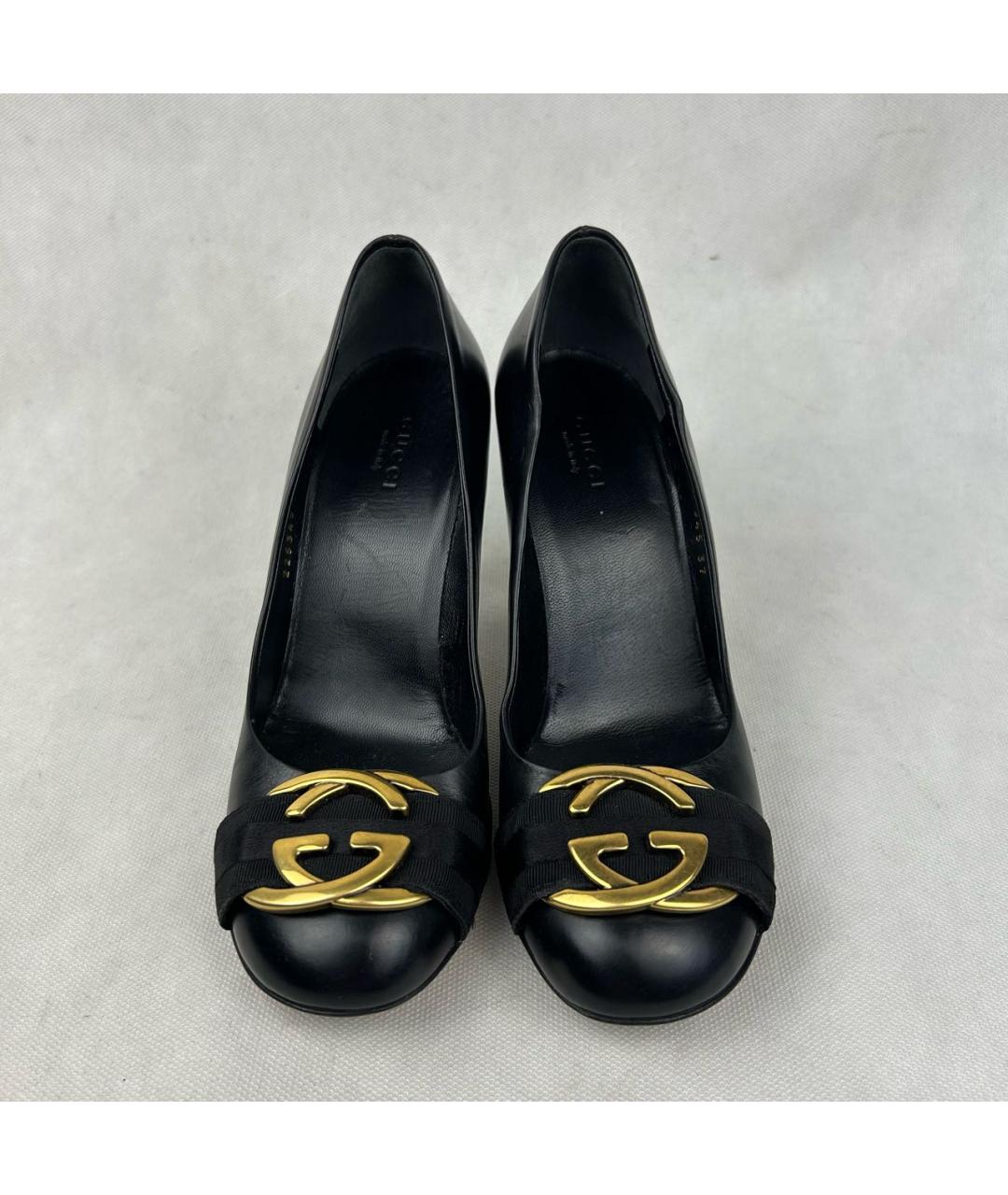 GUCCI Черные кожаные туфли, фото 5