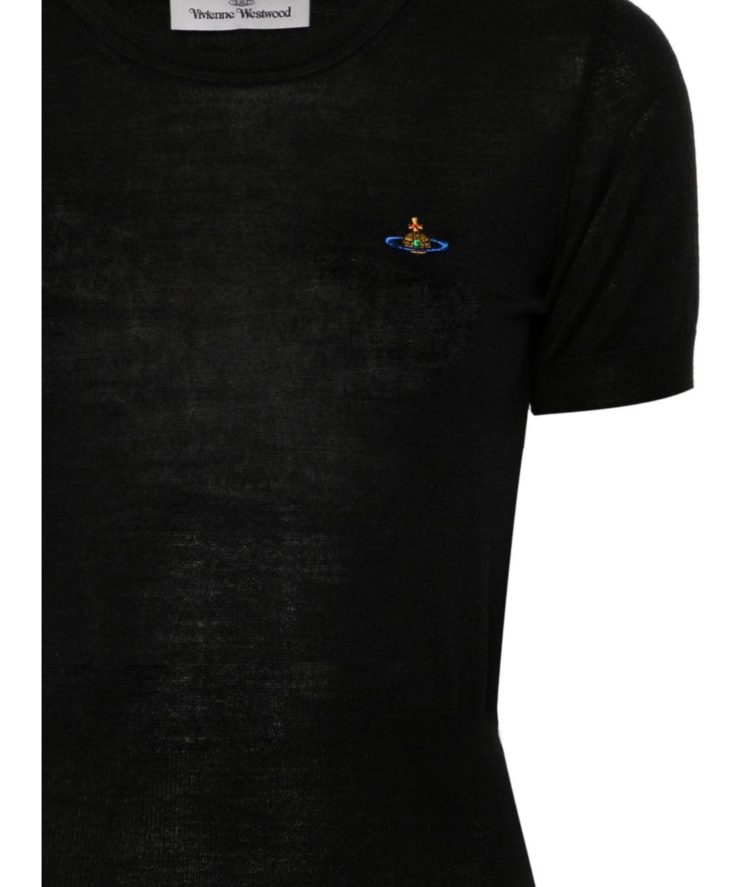 VIVIENNE WESTWOOD Черная шерстяная футболка, фото 2