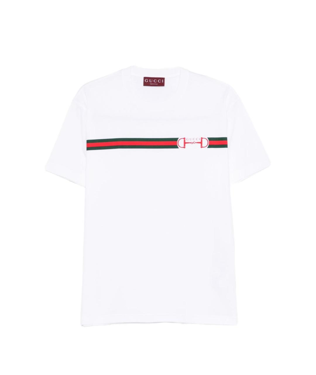 GUCCI Белая хлопковая футболка, фото 1