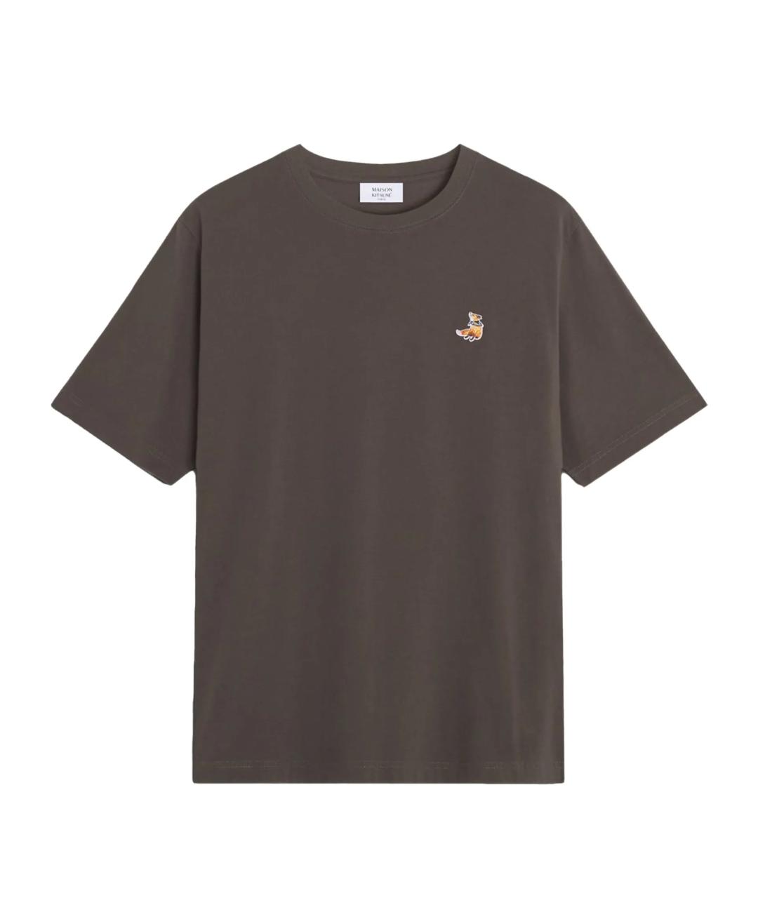 MAISON KITSUNE Серая хлопковая футболка, фото 1