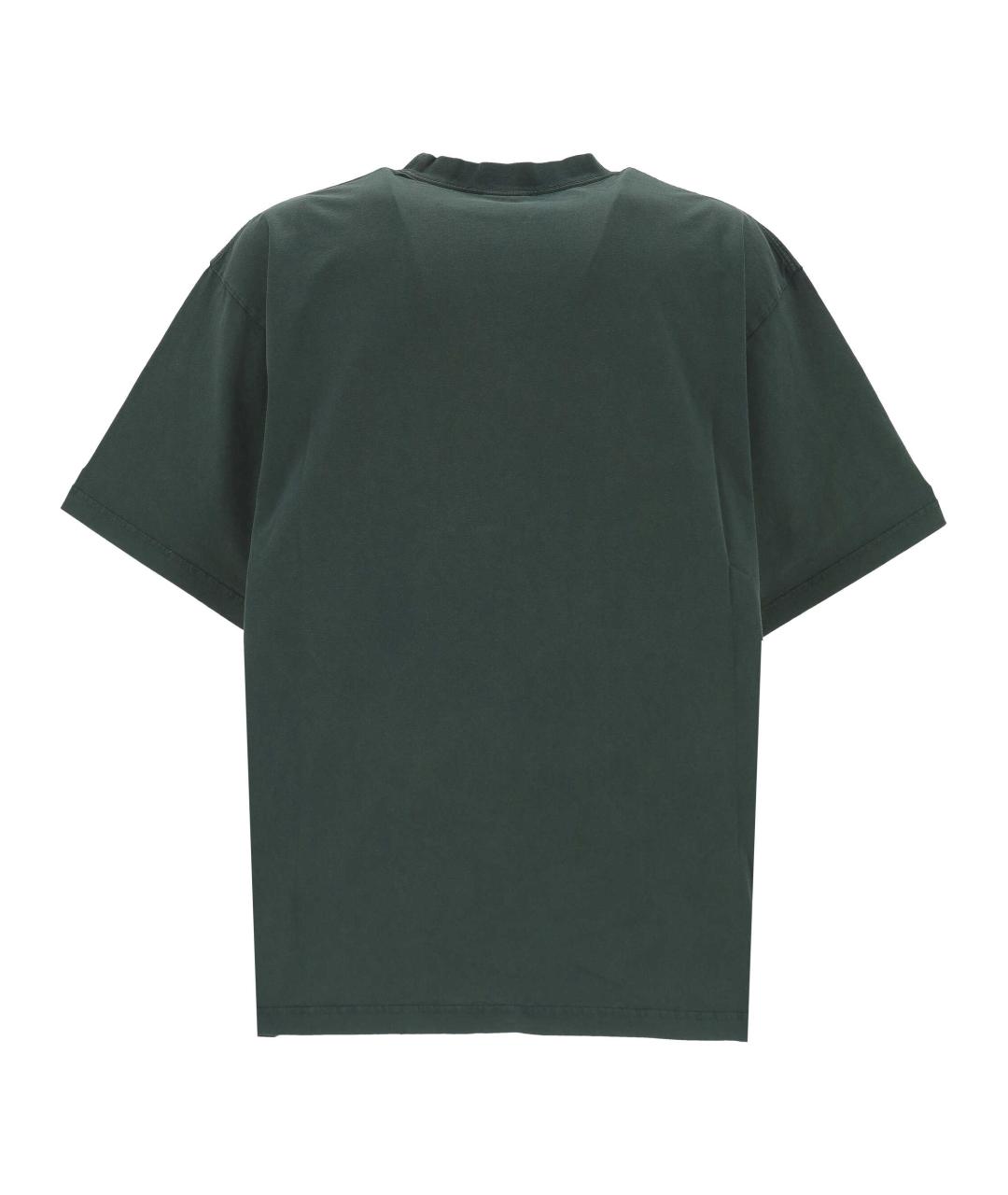 BALENCIAGA Зеленая хлопковая футболка, фото 3