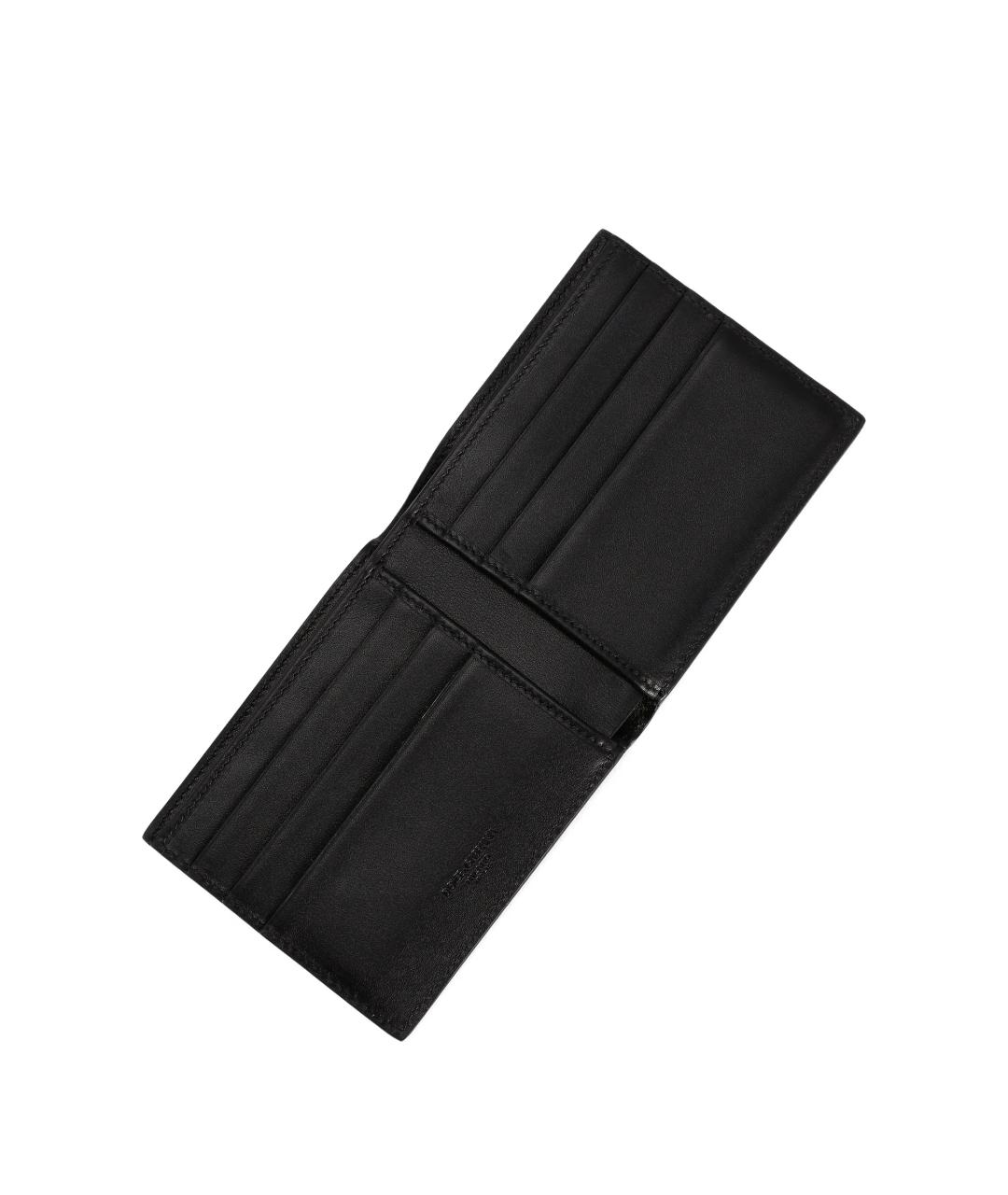 DOLCE&GABBANA Черный кожаный кошелек, фото 4