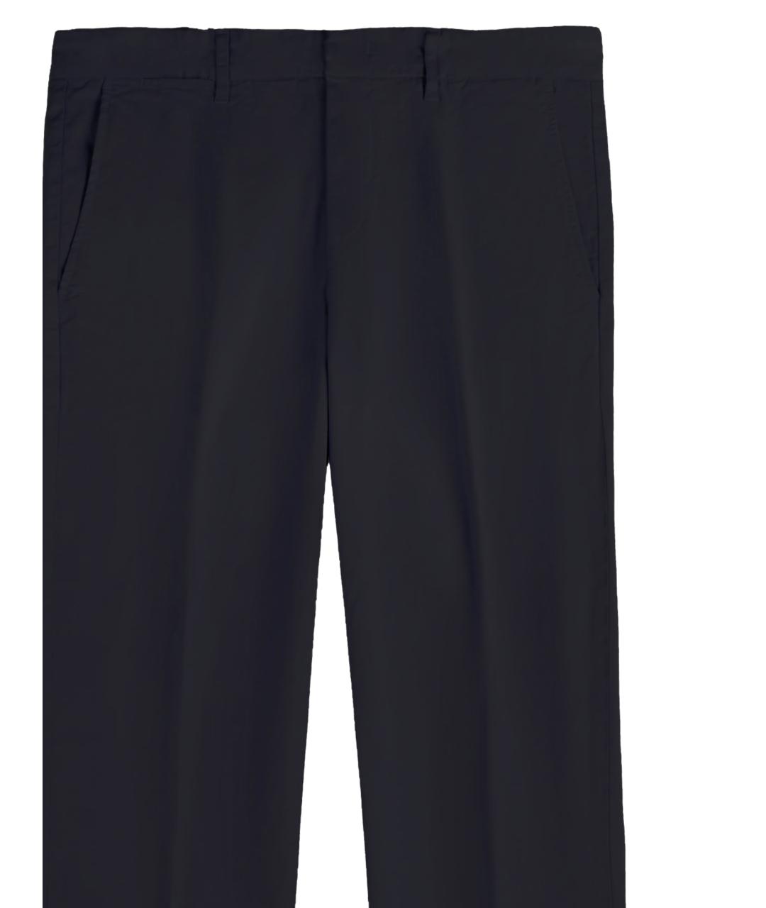 FAY Темно-синие хлопко-эластановые повседневные брюки, фото 2