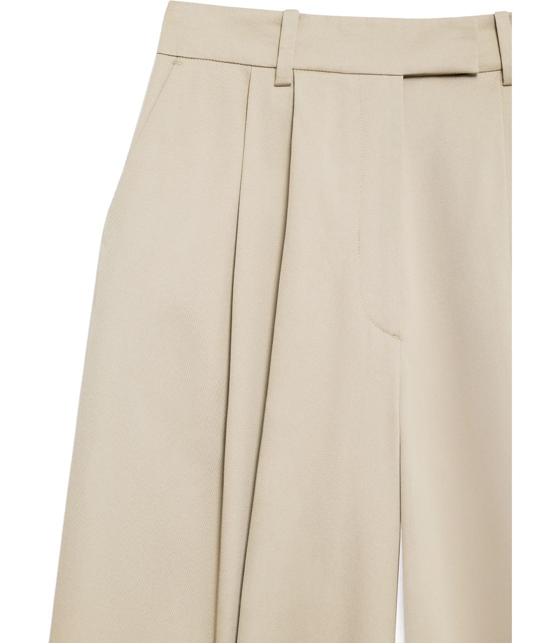 ANINE BING Бежевые хлопковые прямые брюки, фото 2