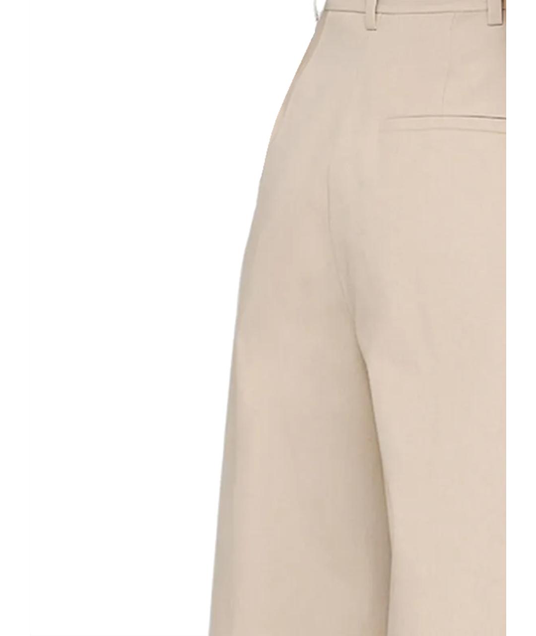 ANINE BING Бежевые хлопковые прямые брюки, фото 3