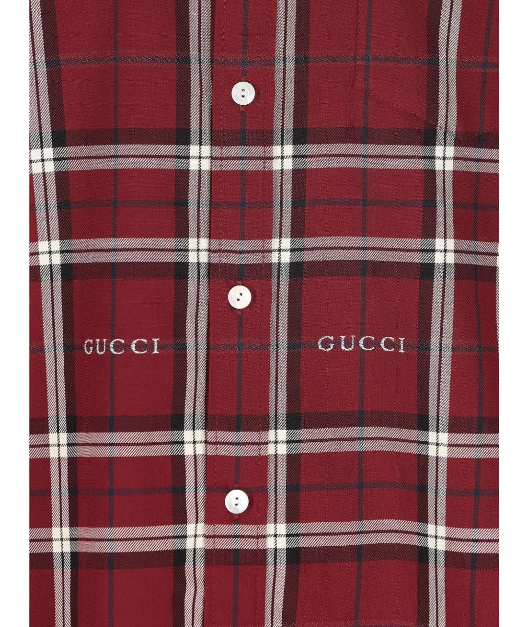 GUCCI Бордовая хлопковая кэжуал рубашка, фото 3