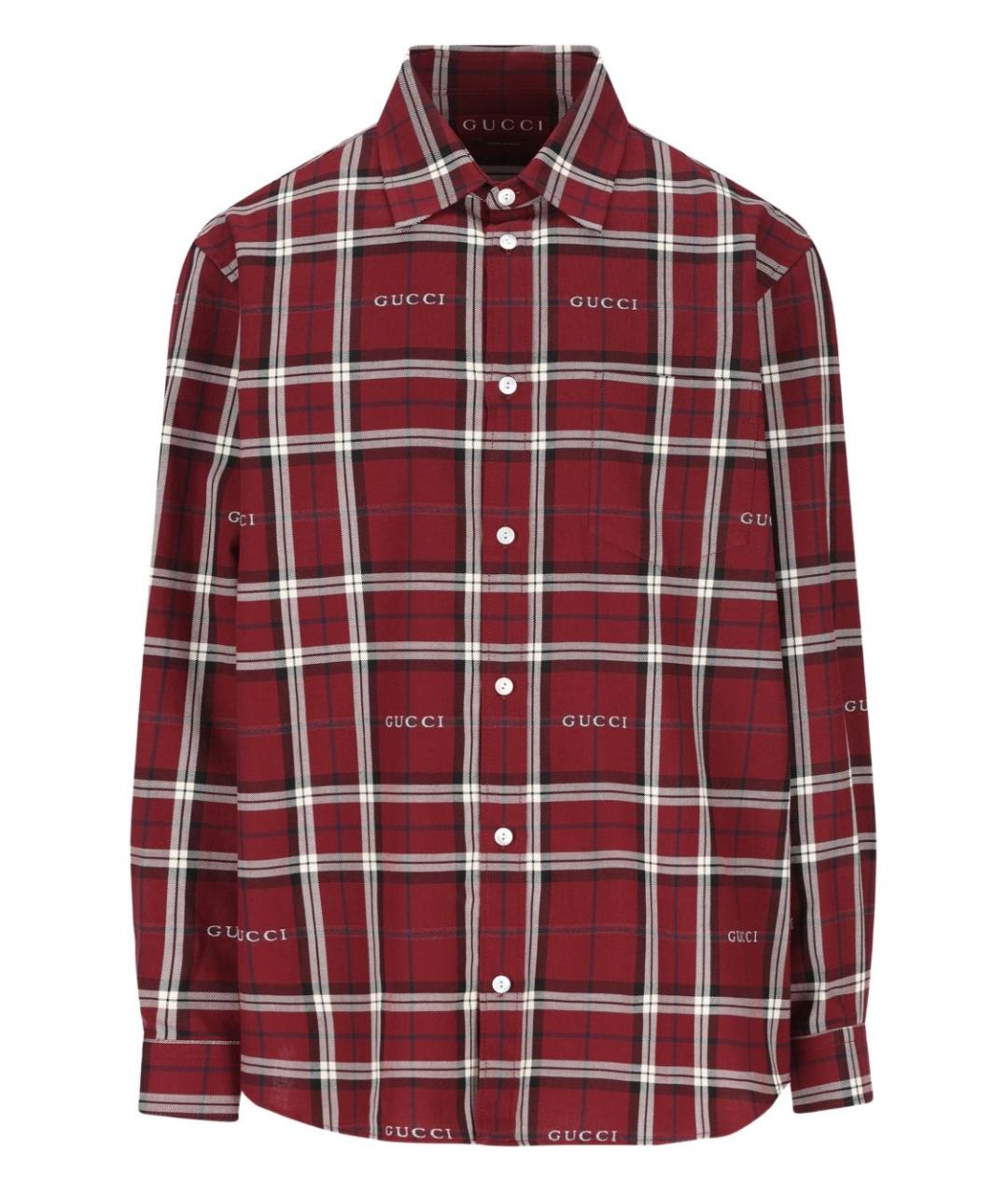 GUCCI Бордовая хлопковая кэжуал рубашка, фото 1
