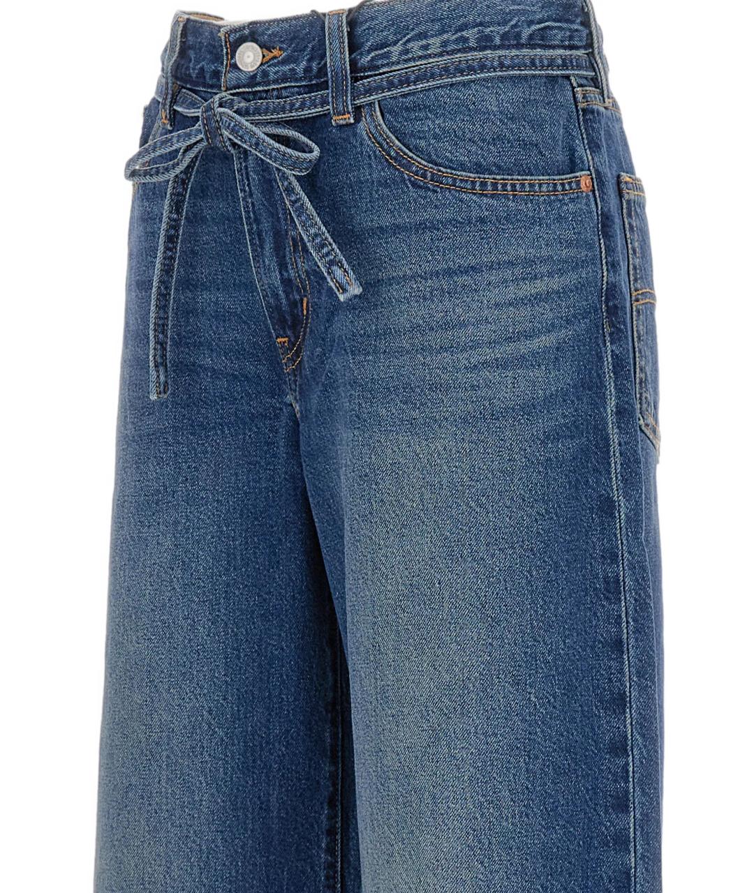 LEVI'S Синие хлопковые прямые джинсы, фото 2