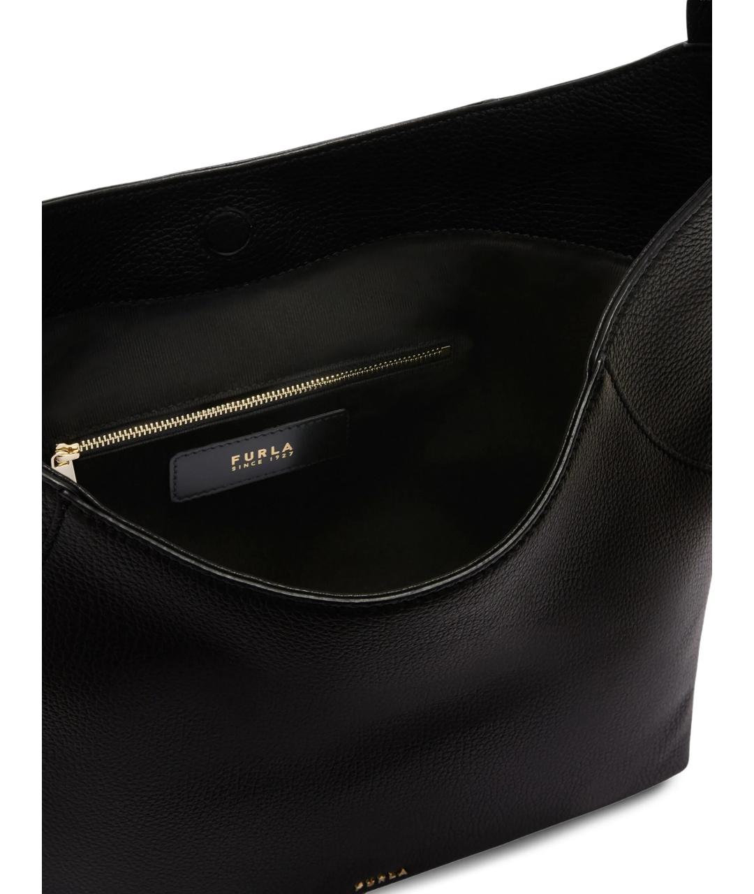 FURLA Черная кожаная сумка через плечо, фото 4