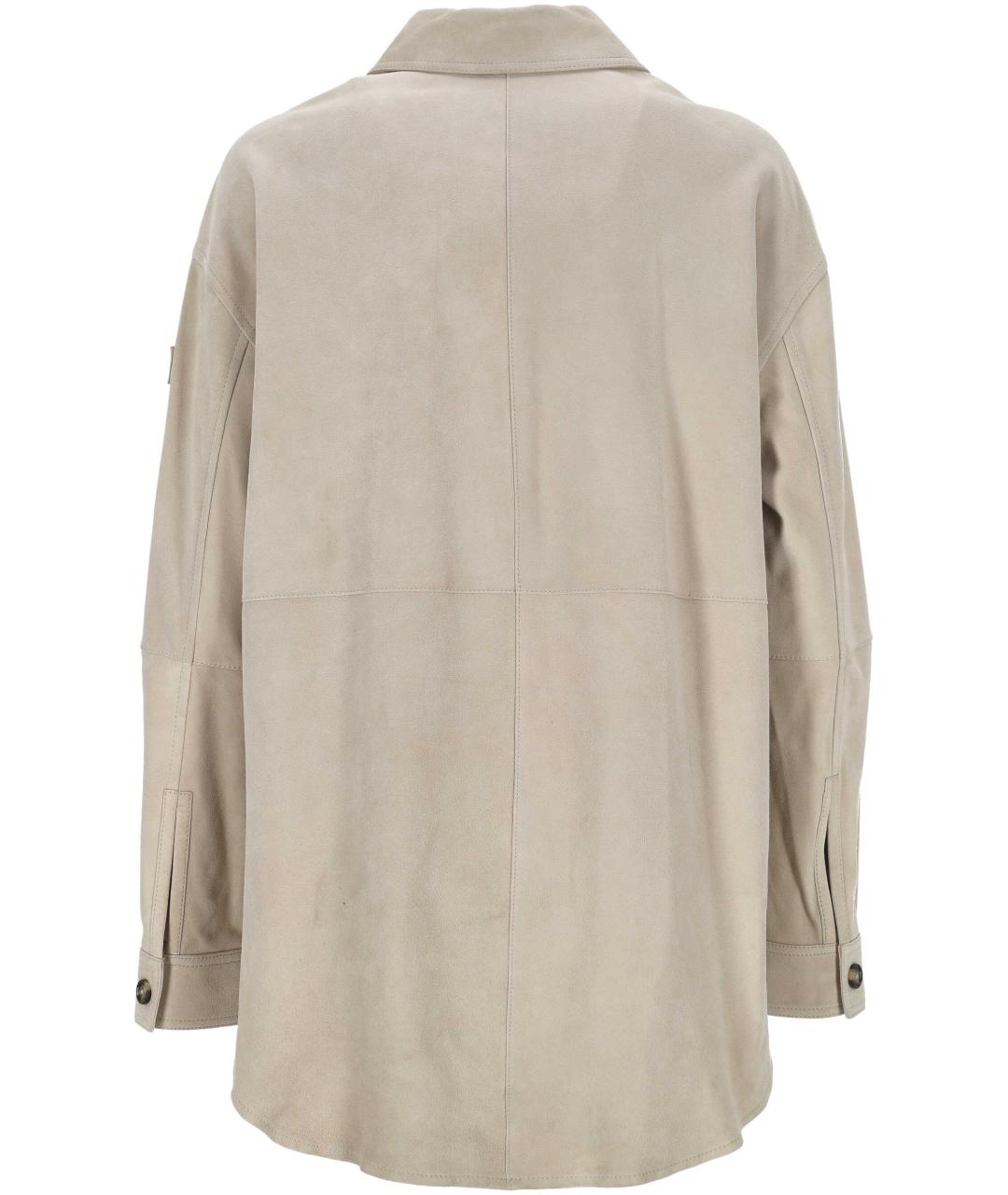 PEUTEREY Бежевая кожаная куртка, фото 3