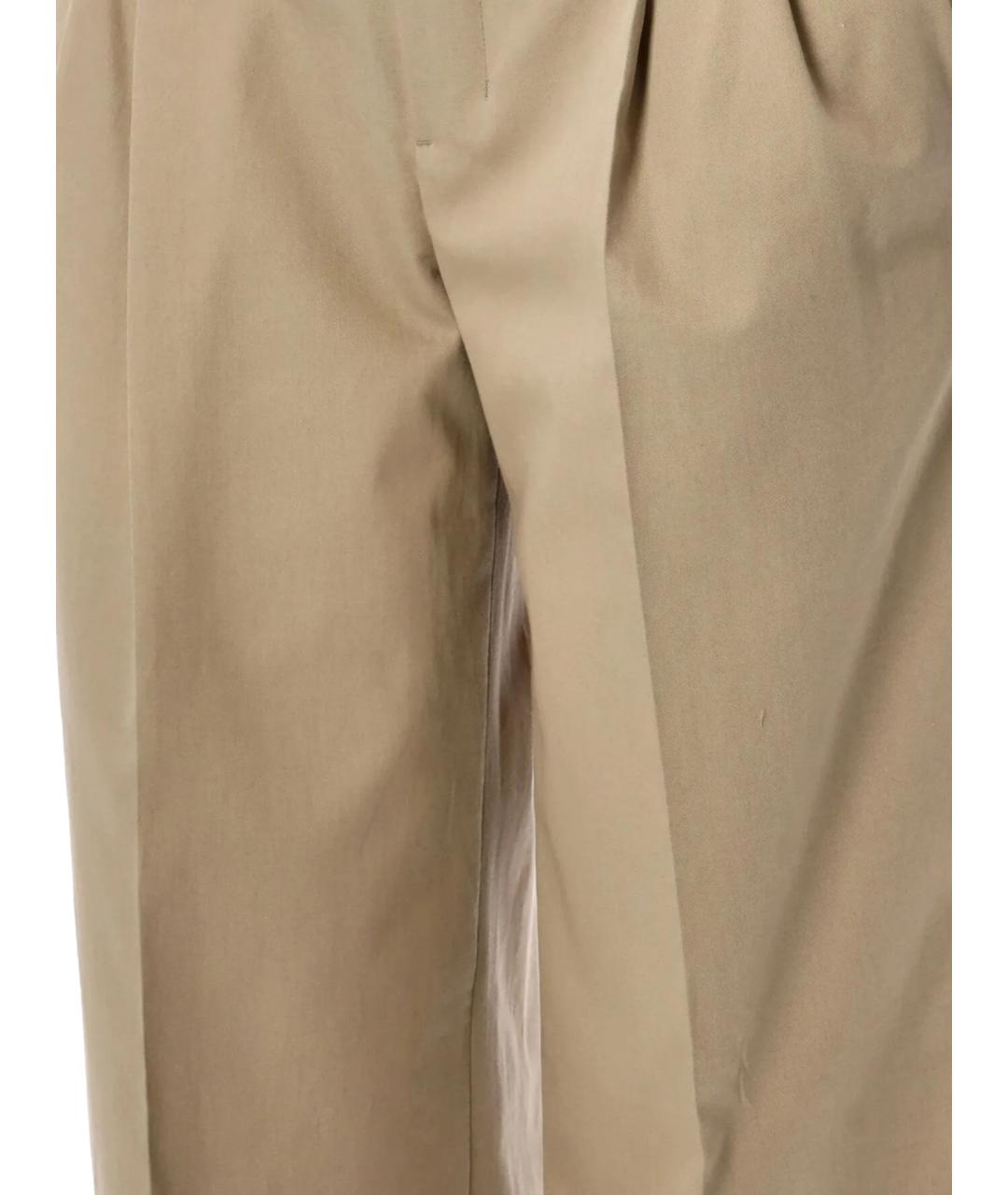 Ami Paris Бежевые полиэстеровые прямые брюки, фото 2