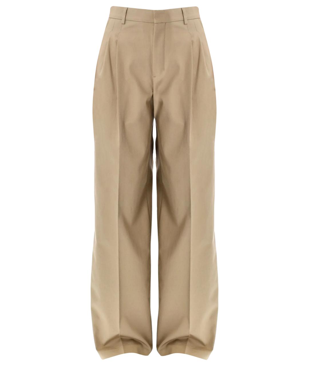 Ami Paris Бежевые полиэстеровые прямые брюки, фото 1