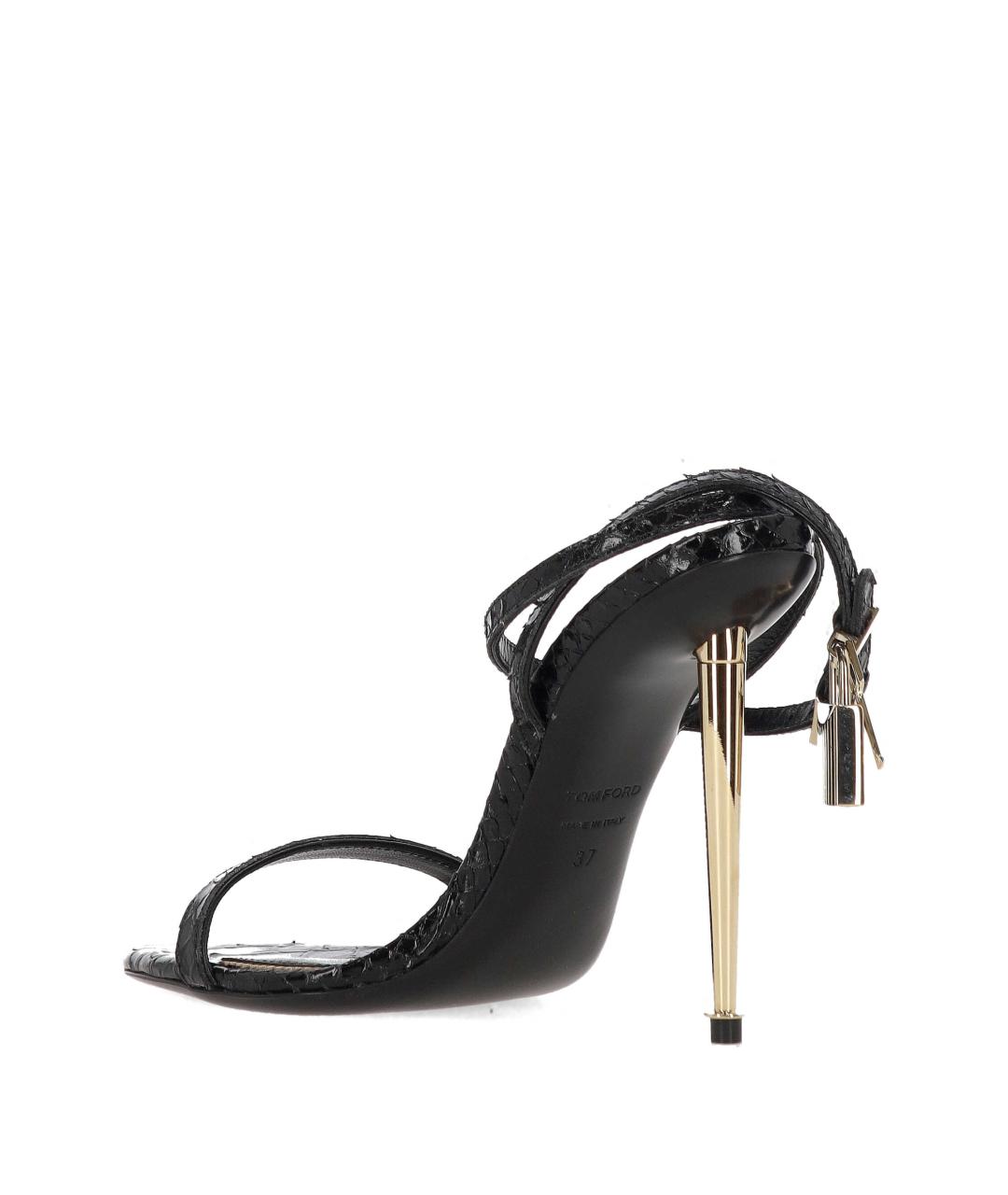 TOM FORD Черные кожаные босоножки, фото 3