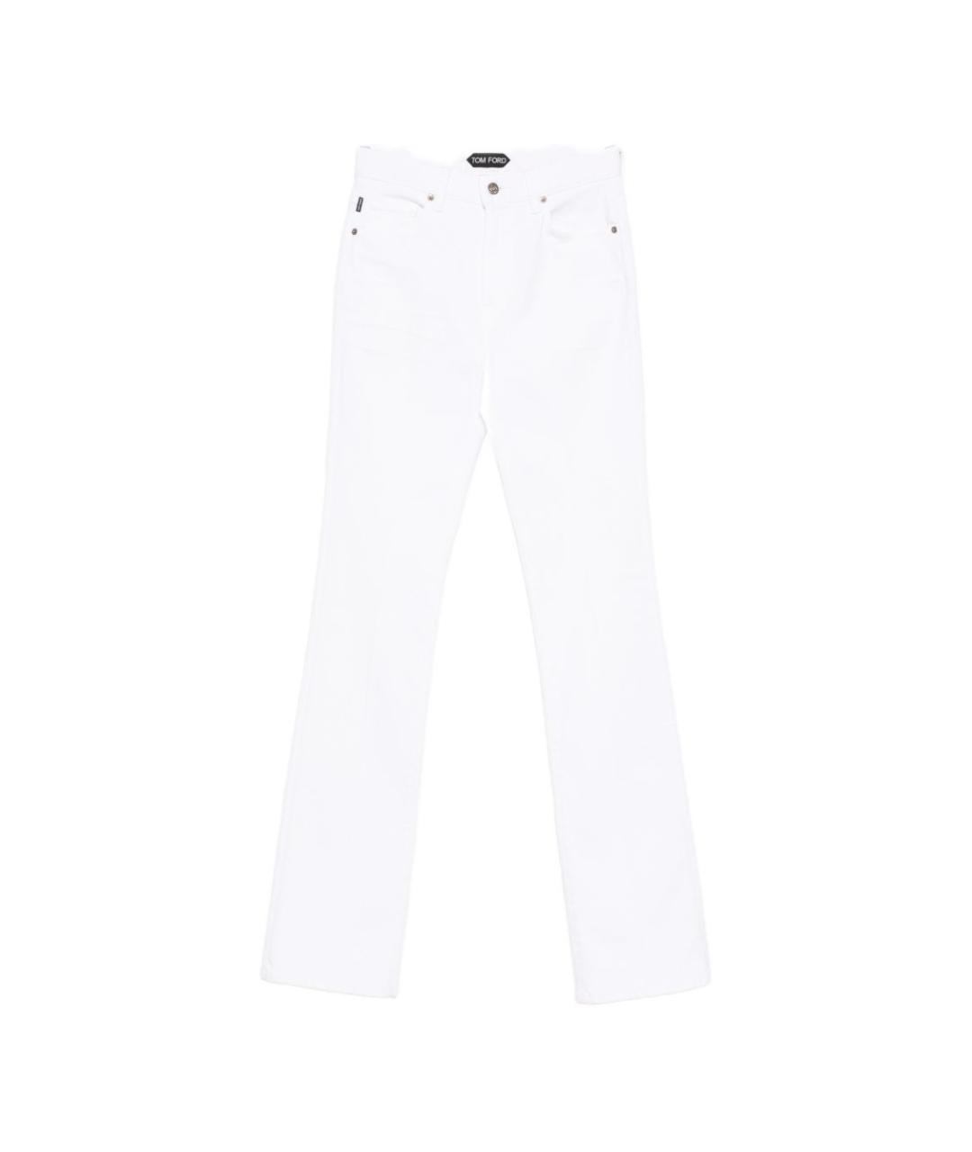 TOM FORD Белые хлопковые джинсы слим, фото 1