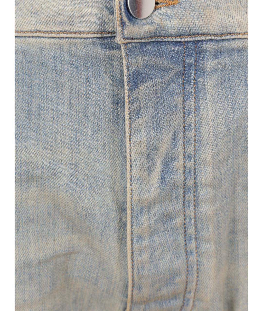 AMIRI Голубые хлопковые джинсы скинни, фото 2