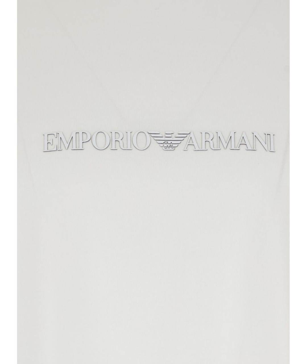 EMPORIO ARMANI Белая хлопковая футболка, фото 2