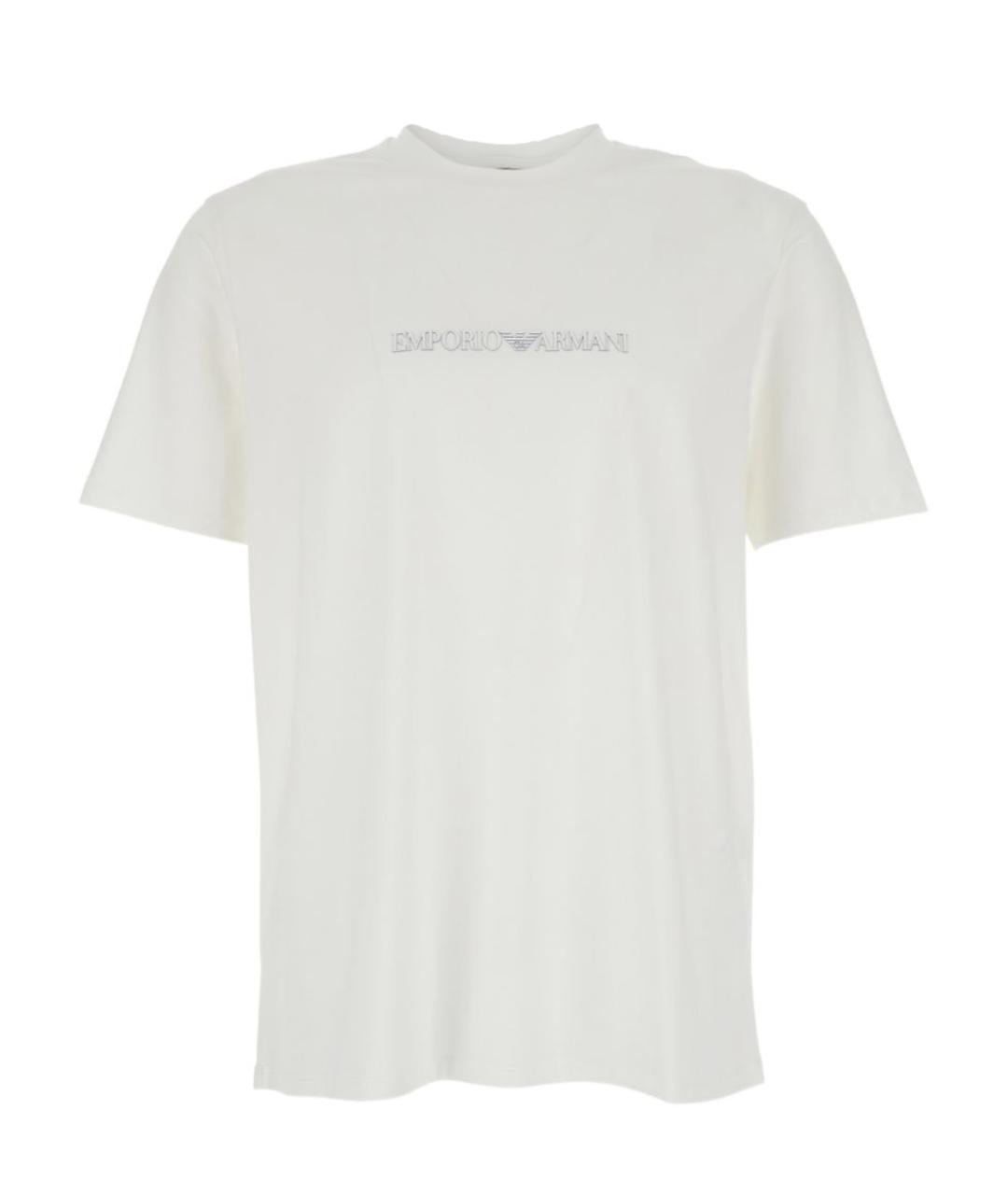 EMPORIO ARMANI Белая хлопковая футболка, фото 1