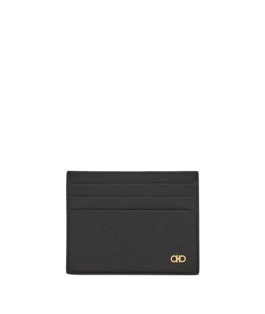 FERRAGAMO Черный кожаный кардхолдер, фото 1