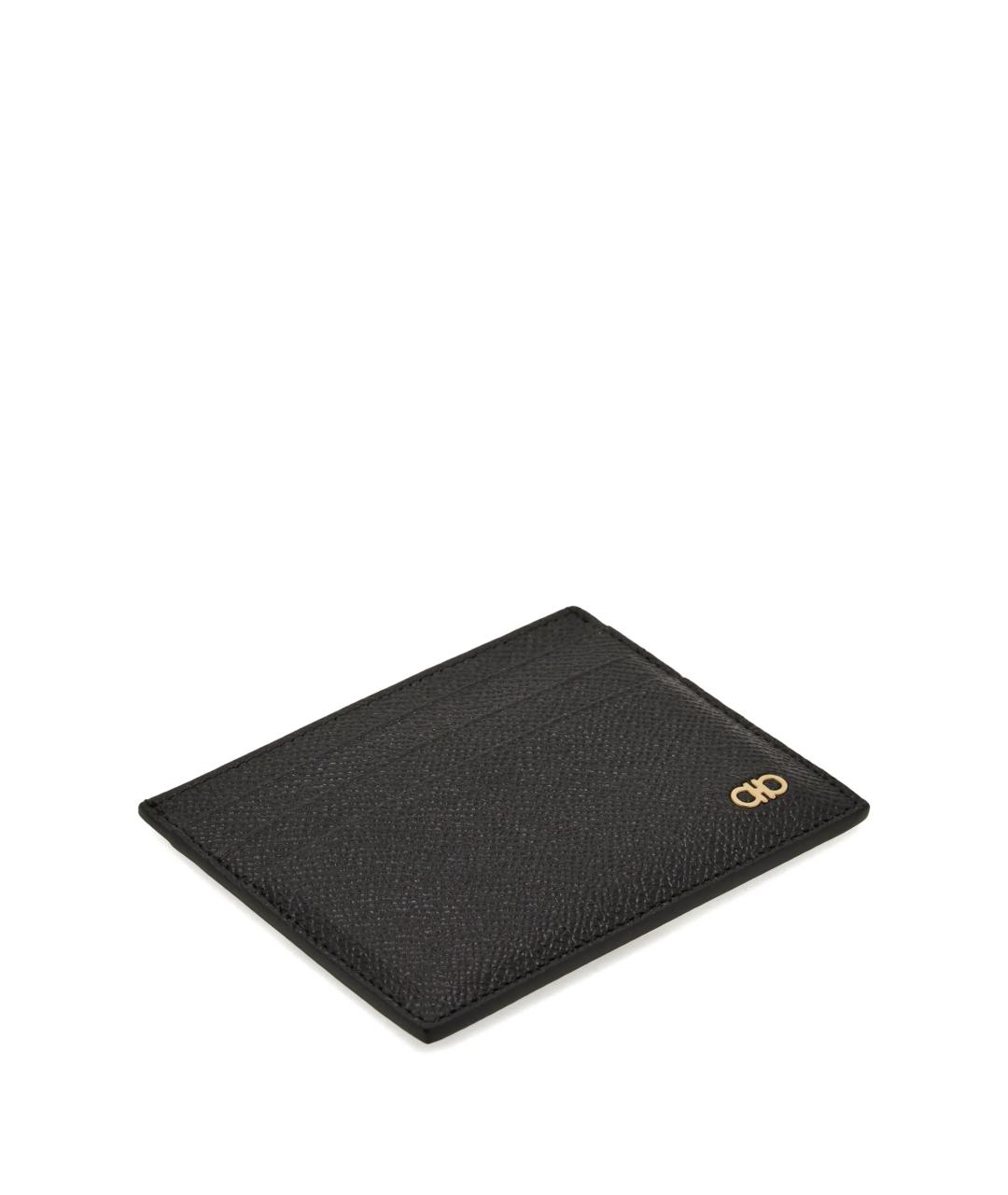 FERRAGAMO Черный кожаный кардхолдер, фото 2