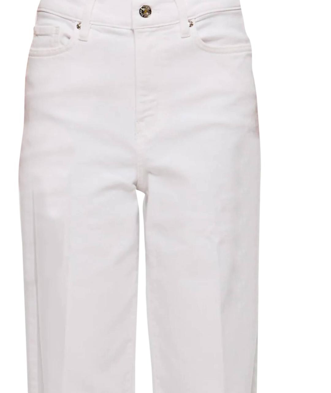 FRAME Белые хлопковые прямые джинсы, фото 2
