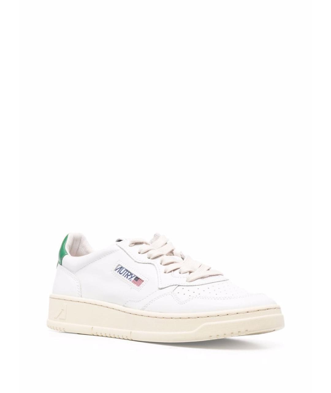 AUTRY Белые кожаные низкие кроссовки / кеды, фото 2
