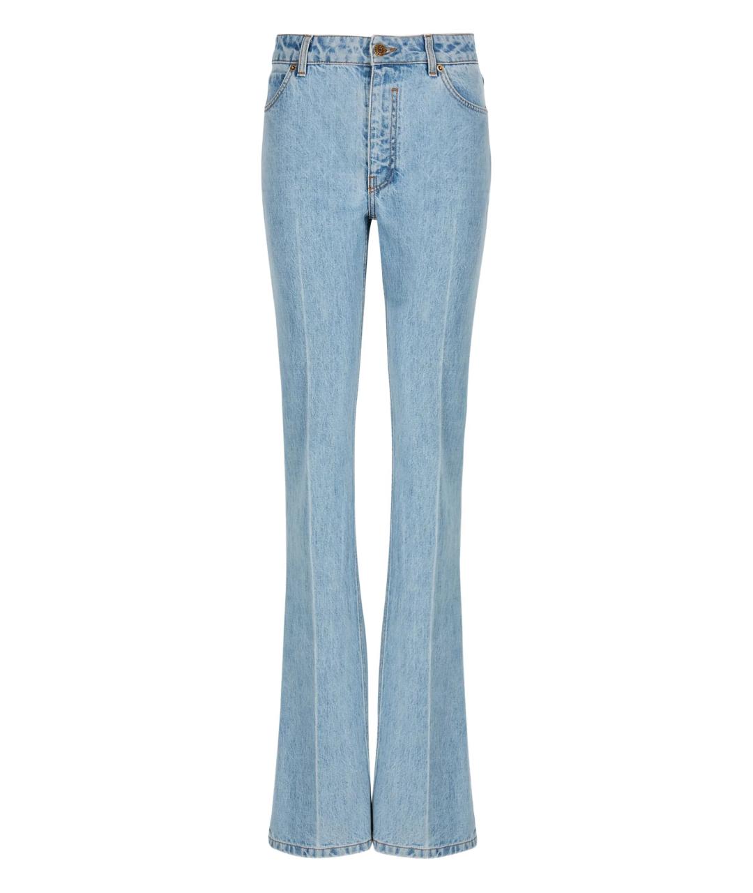 BALMAIN Голубые хлопковые джинсы клеш, фото 1