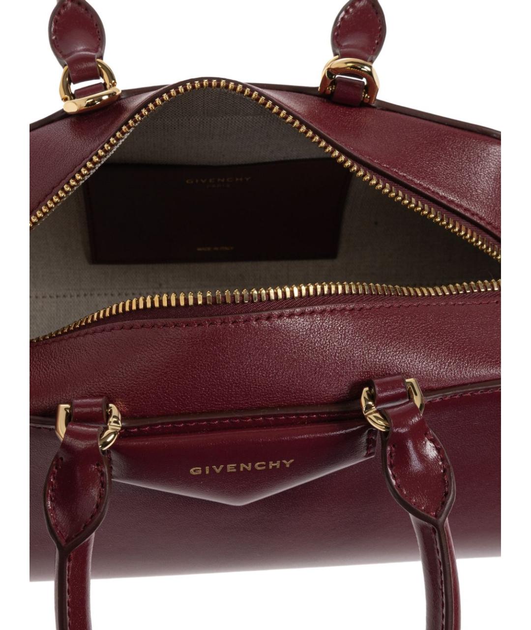 GIVENCHY Бордовая кожаная сумка тоут, фото 4