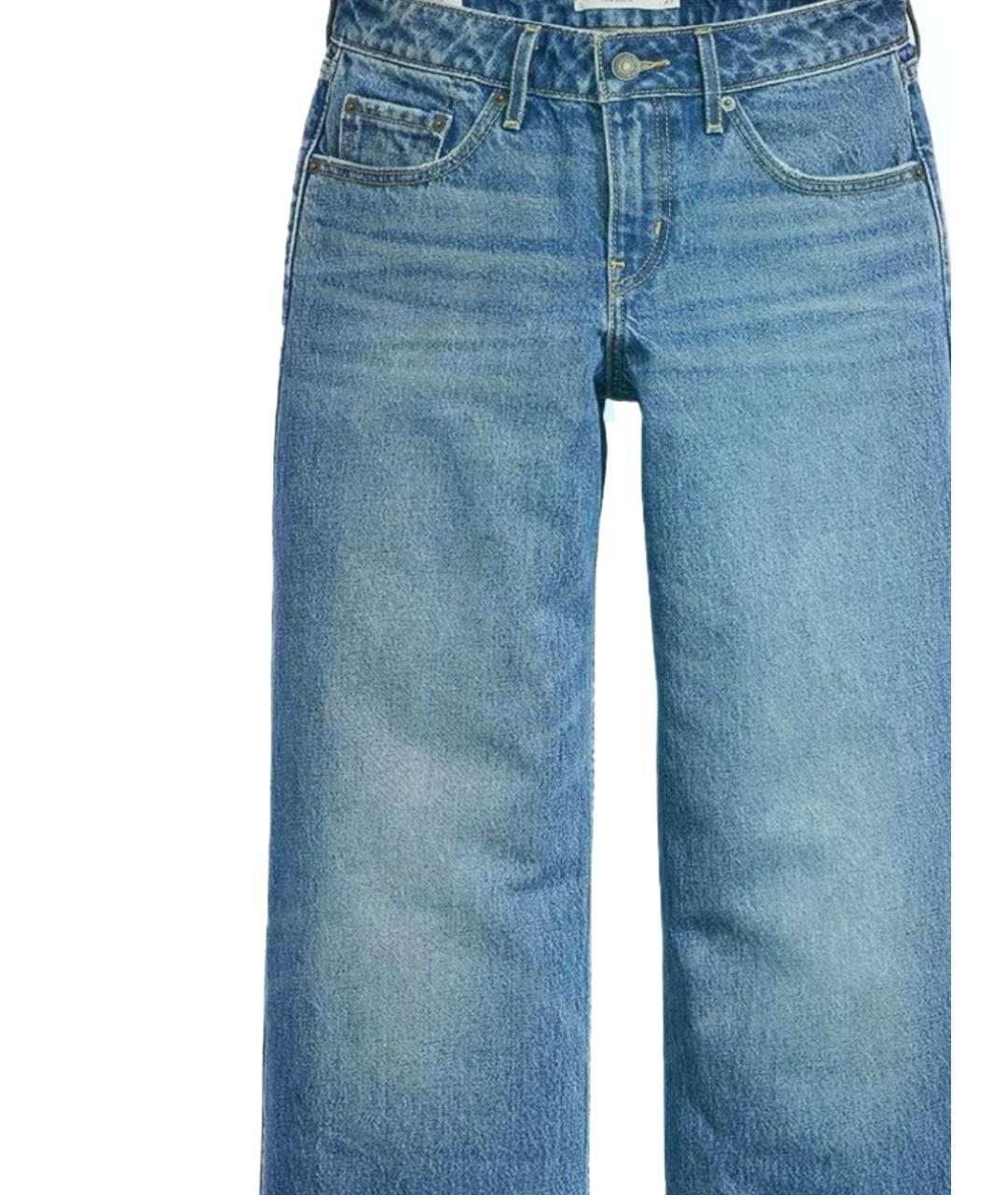 LEVI'S Синие хлопковые прямые джинсы, фото 2