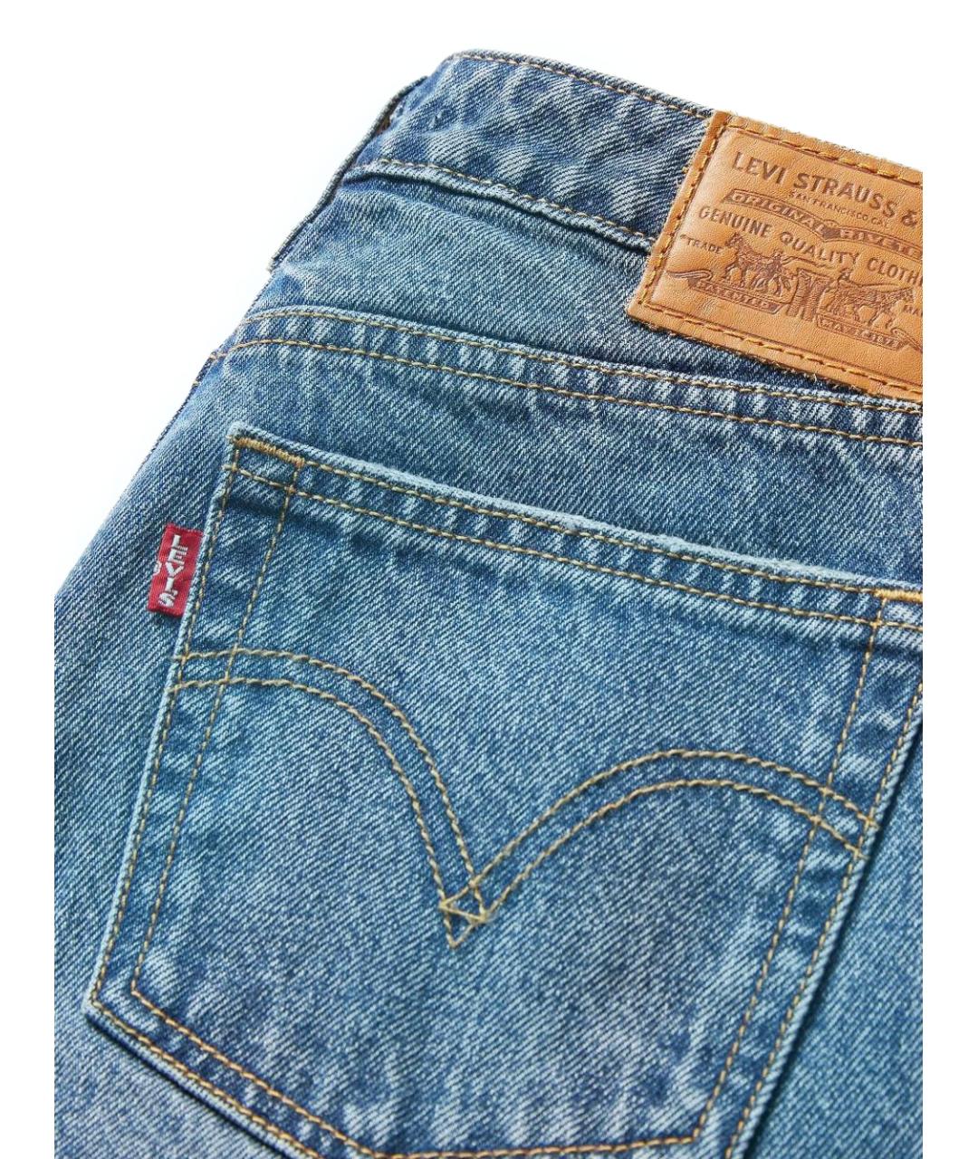 LEVI'S Синие хлопковые прямые джинсы, фото 3