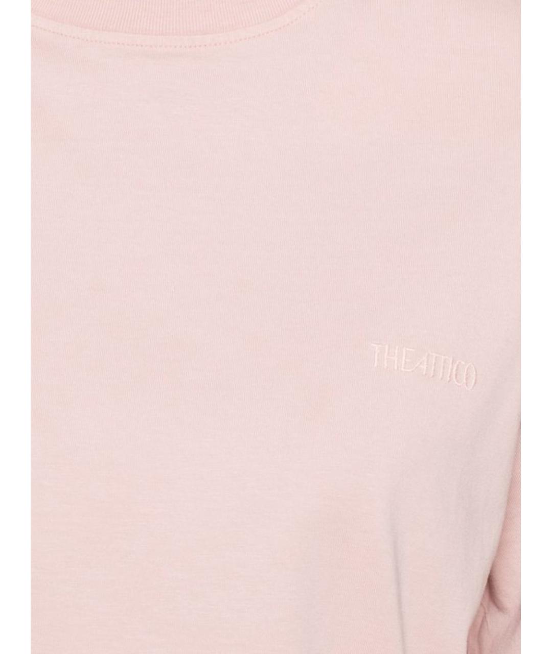 THE ATTICO Розовая хлопковая футболка, фото 2