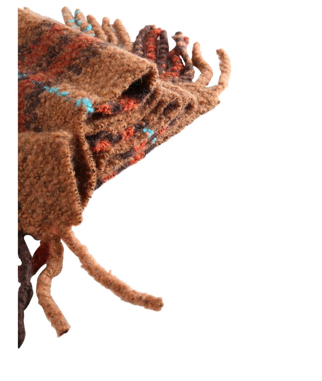 BURBERRY Коричневый шерстяной шарф, фото 3