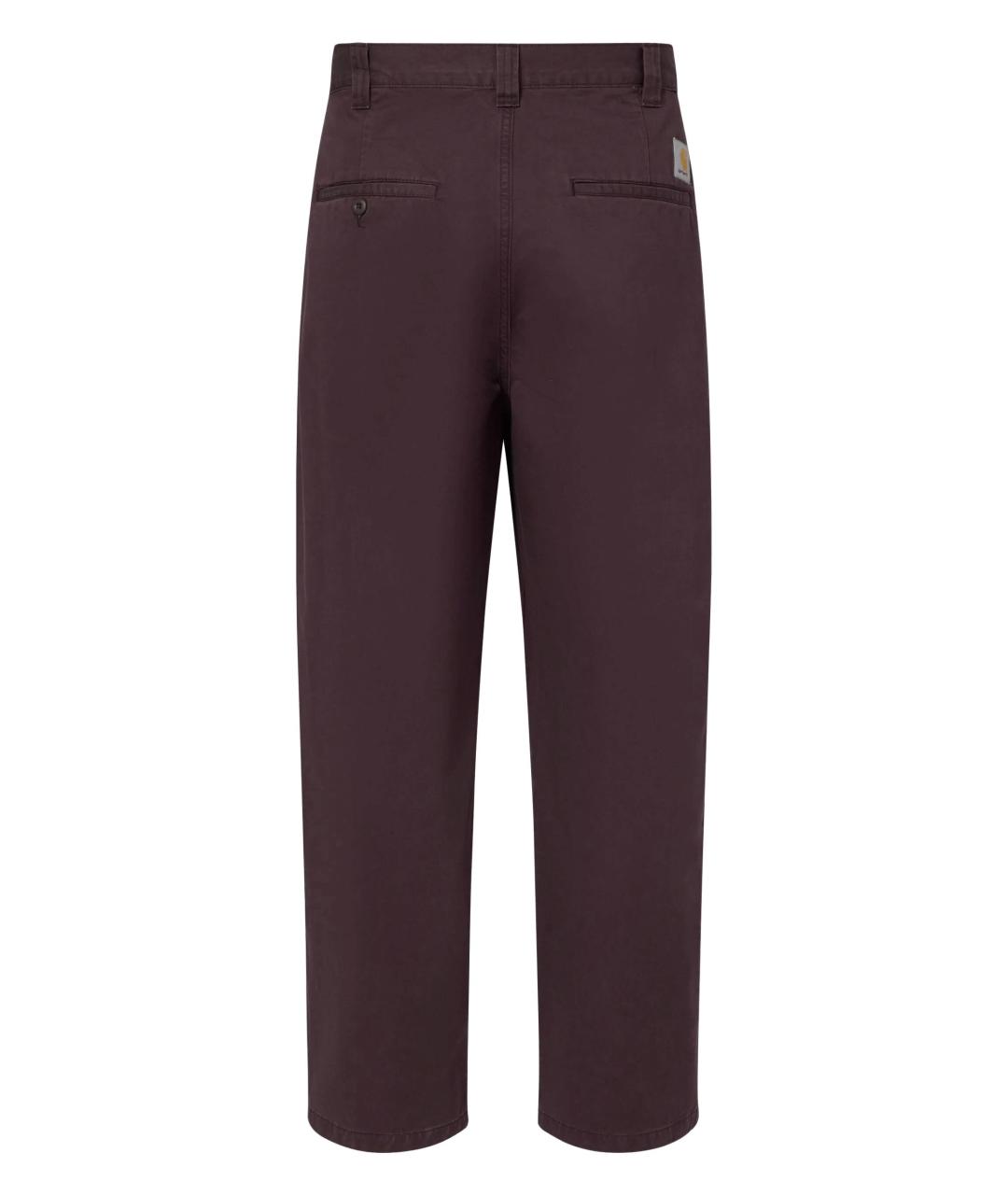 CARHARTT WIP Фиолетовые хлопковые повседневные брюки, фото 3