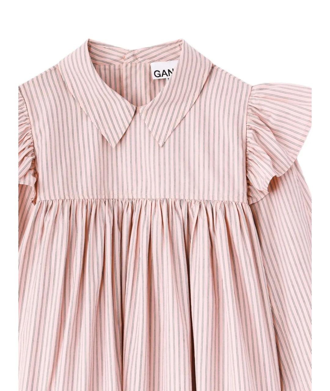 GANNI Розовая хлопковая рубашка, фото 2