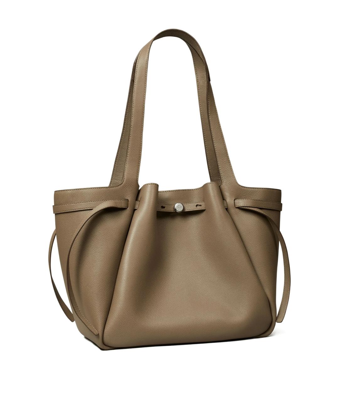 TORY BURCH Бежевая кожаная сумка тоут, фото 2