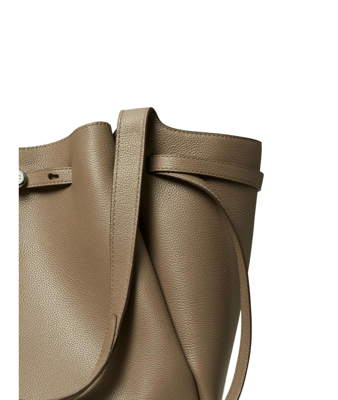 TORY BURCH Бежевая кожаная сумка тоут, фото 4