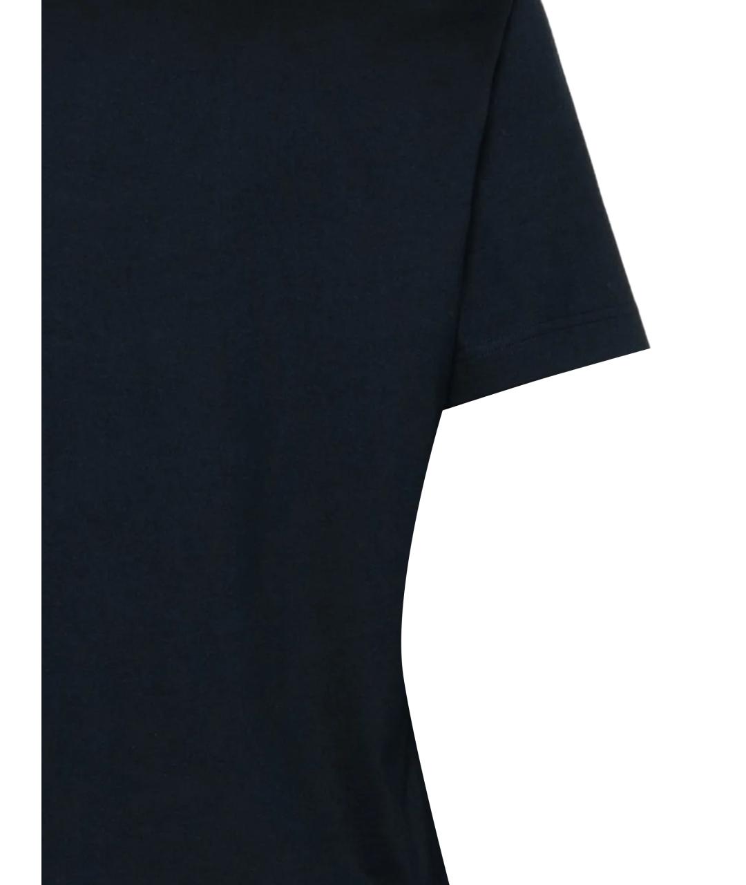 BURBERRY Темно-синяя хлопковая футболка, фото 3