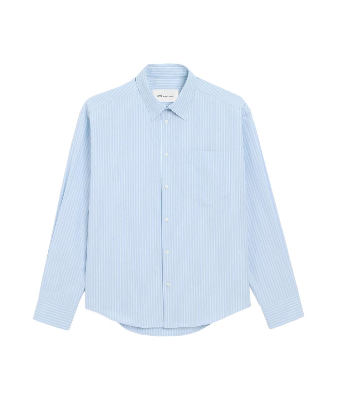 Ami Paris Голубая хлопковая рубашка, фото 1