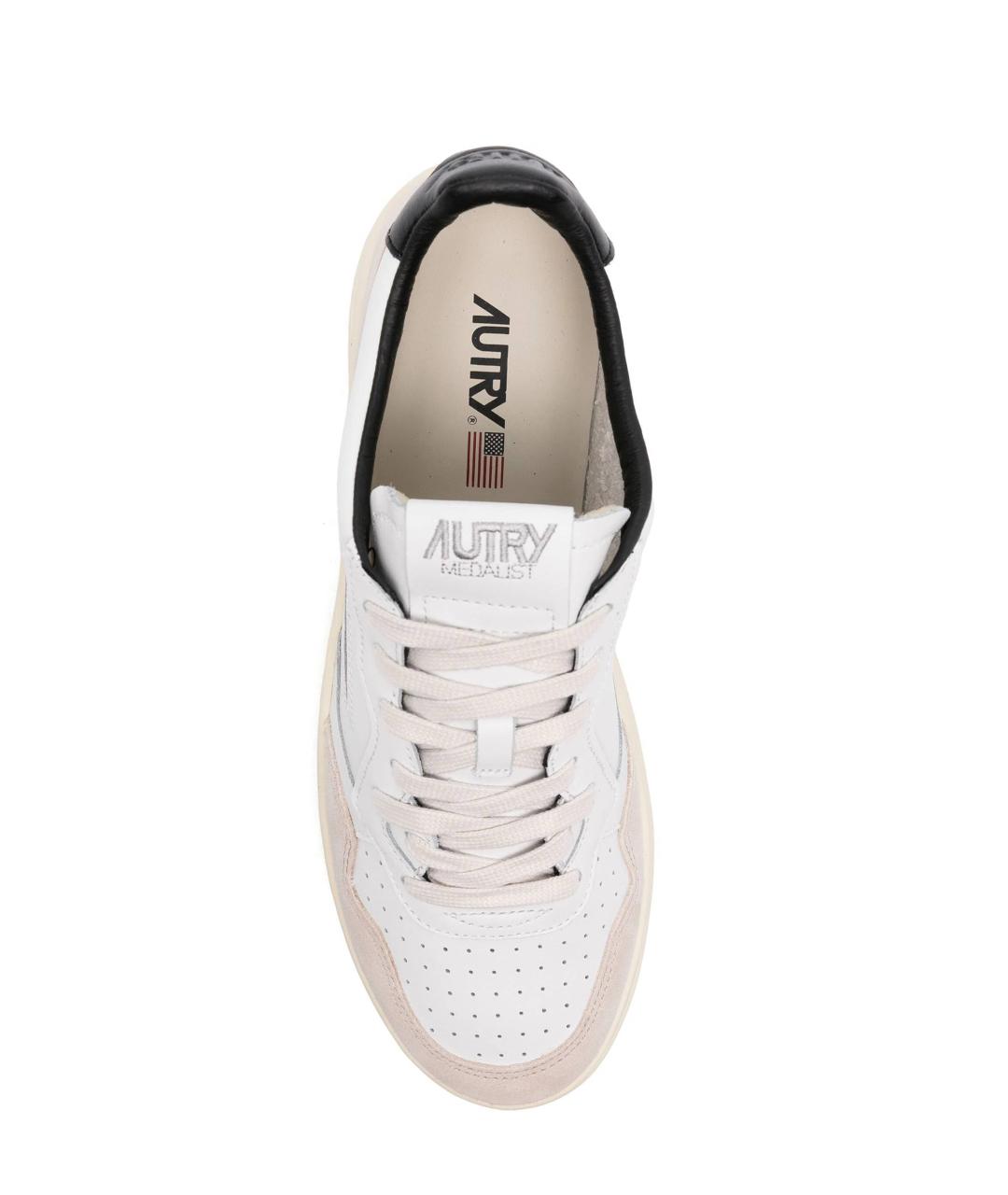 AUTRY Белые кожаные низкие кроссовки / кеды, фото 4
