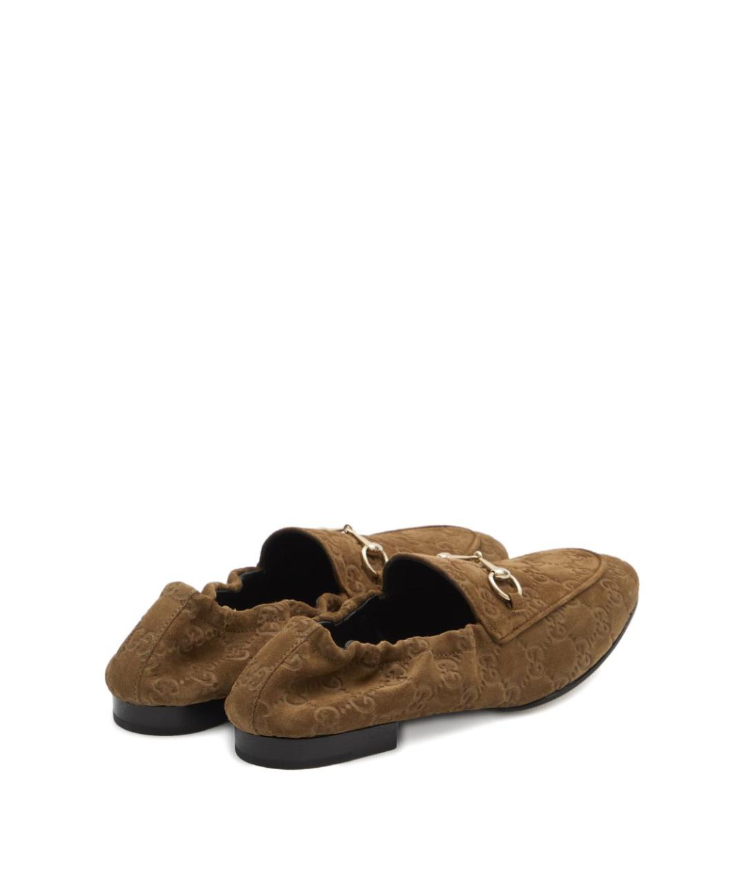 GUCCI Коричневые замшевые лоферы, фото 3