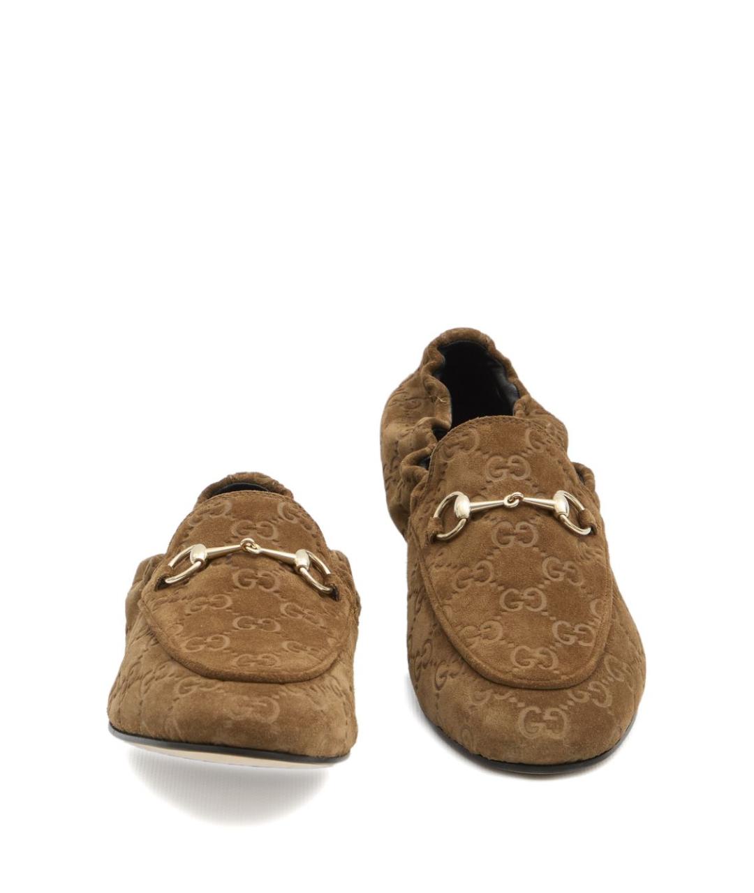 GUCCI Коричневые замшевые лоферы, фото 4