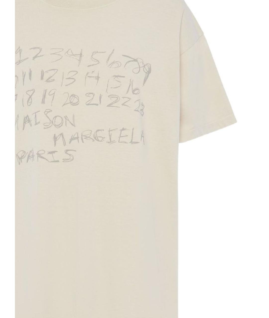 MAISON MARGIELA Бежевая хлопковая футболка, фото 2